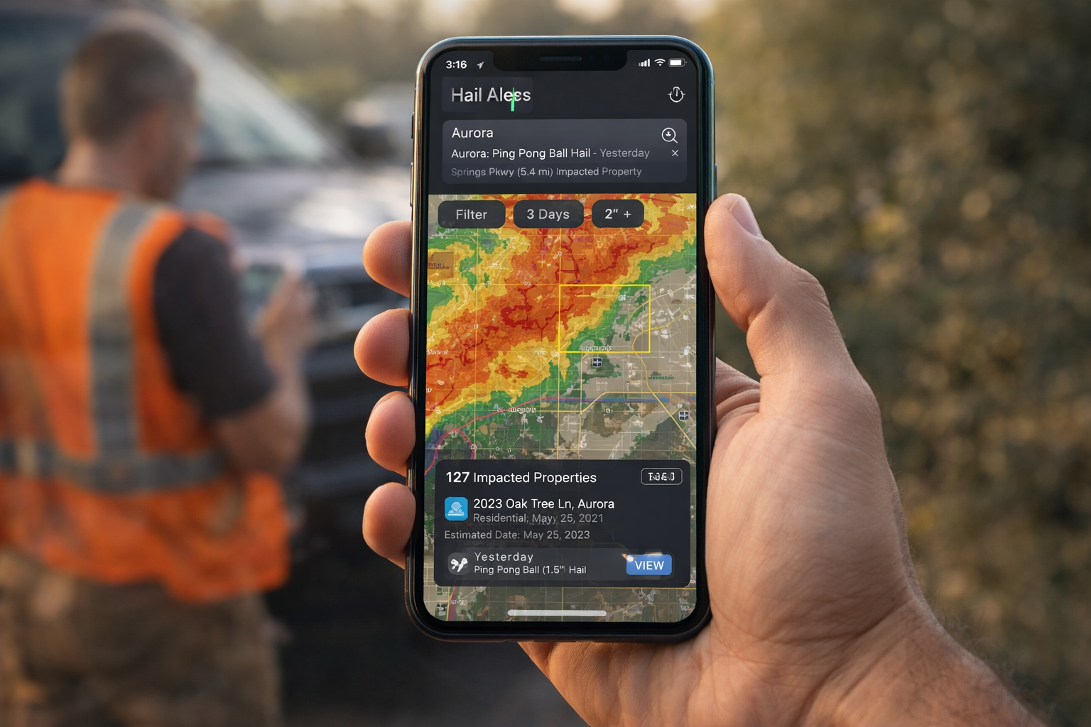 Plan hail response by neighborhood